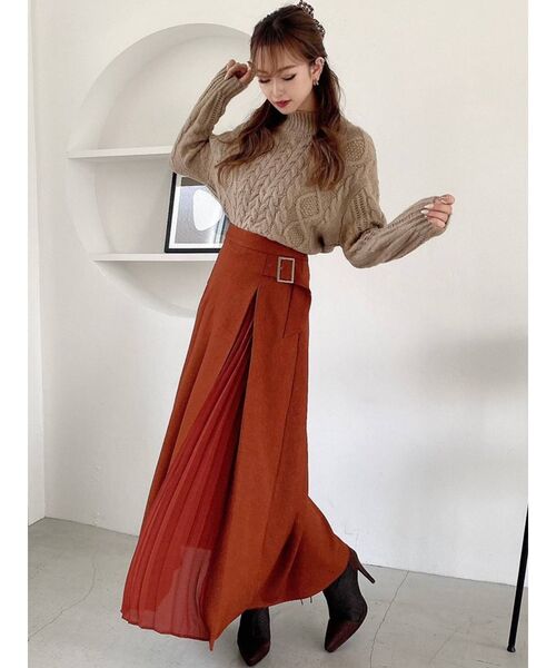 RESEXXY（リゼクシー）の「ハイネックケーブルニットトップス（ニット/セーター・レディース・ホワイト/ブラック/ベージュ・FREE）」の19枚目の写真