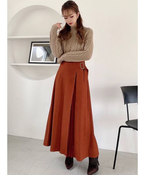 RESEXXY（リゼクシー）の「ハイネックケーブルニットトップス（ニット/セーター・レディース・ホワイト/ブラック/ベージュ・FREE）」の15枚目の写真