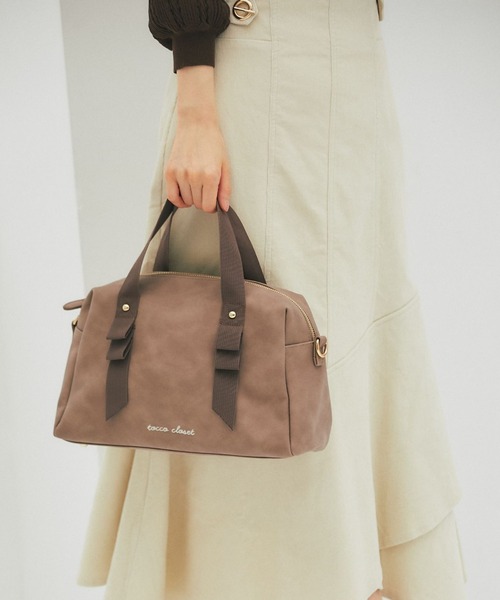 tocco closet(トッコ クローゼット)の「ショルダー付きtocco closet刺繍入り2WAYボストンバッグ(ボストンバッグ・レディース・ピンク/ブラウン・FREE)」の9枚目の写真