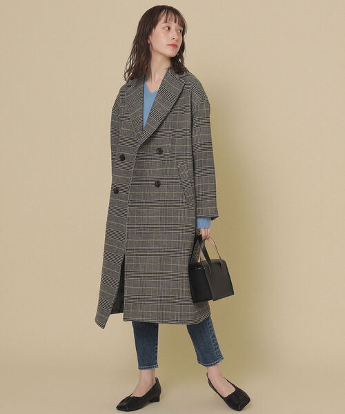 Ray BEAMS(レイビームス)の「Ray BEAMS / チェック ダブル チェスター コート(チェスターコート・レディース・ダークブラウン/グレー・1/0)」の7枚目の写真