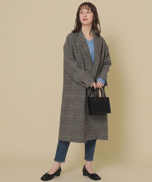 Ray BEAMS(レイビームス)の「Ray BEAMS / チェック ダブル チェスター コート(チェスターコート・レディース・ダークブラウン/グレー・1/0)」の9枚目の写真