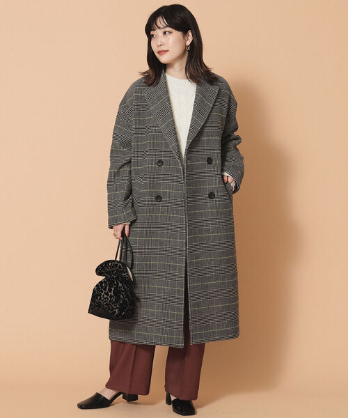 Ray BEAMS(レイビームス)の「Ray BEAMS / チェック ダブル チェスター コート(チェスターコート・レディース・ダークブラウン/グレー・1/0)」の12枚目の写真