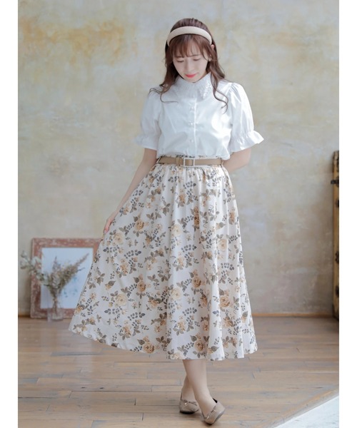 Areeam（アリーム）の「パールスクエアバックルベルト（ベルト・レディース・ベージュ/ブラウン・FREE）」の5枚目の写真