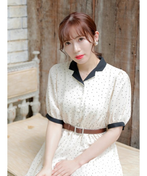 Areeam（アリーム）の「パールスクエアバックルベルト（ベルト・レディース・ベージュ/ブラウン・FREE）」の10枚目の写真