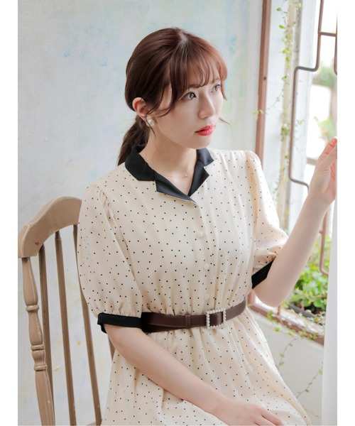 Areeam（アリーム）の「パールスクエアバックルベルト（ベルト・レディース・ベージュ/ブラウン・FREE）」の7枚目の写真