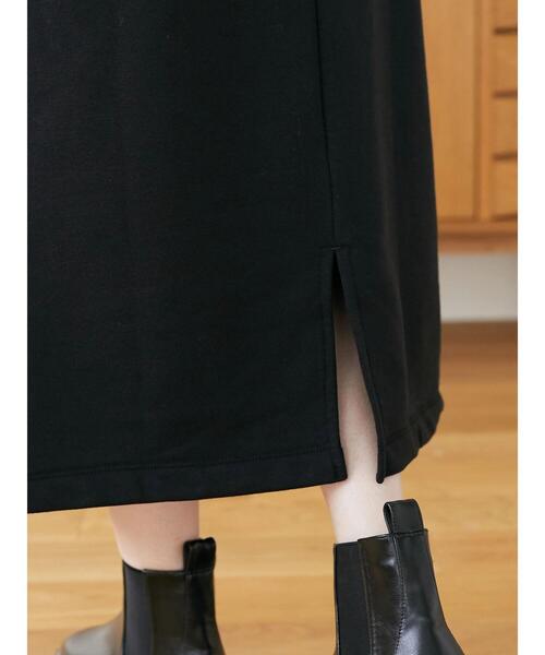 Green　Parks（グリーンパークス）の「裏毛タイトスカート＊（スカート・レディース・ブラック/ベージュ/ブラウン・FREE）」の7枚目の写真