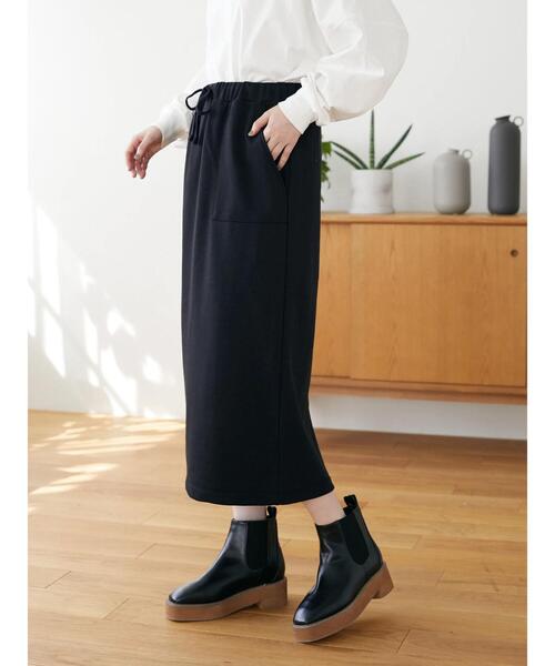 Green　Parks（グリーンパークス）の「裏毛タイトスカート＊（スカート・レディース・ブラック/ベージュ/ブラウン・FREE）」の10枚目の写真