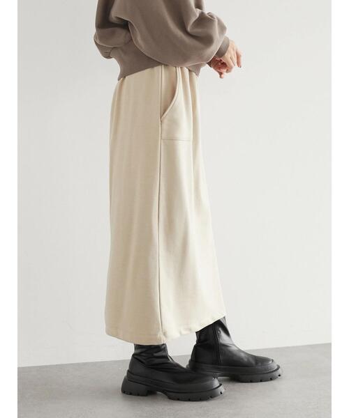 Green　Parks（グリーンパークス）の「裏毛タイトスカート＊（スカート・レディース・ブラック/ベージュ/ブラウン・FREE）」の4枚目の写真