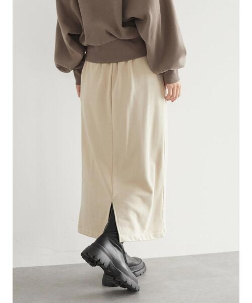 Green　Parks（グリーンパークス）の「裏毛タイトスカート＊（スカート・レディース・ブラック/ベージュ/ブラウン・FREE）」の6枚目の写真