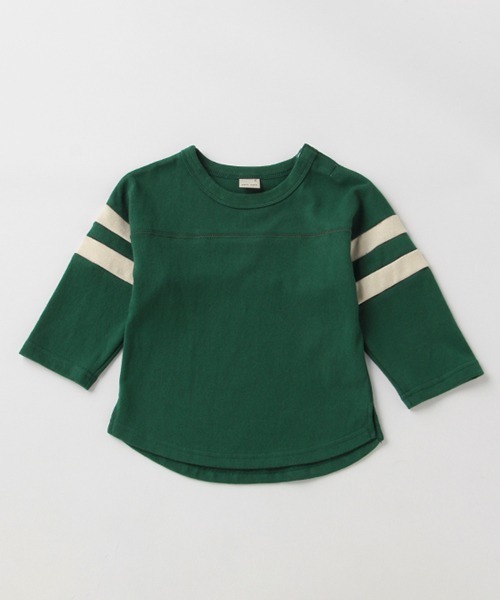 petit main(プティマイン)の「【リンク】フットボール長袖Tシャツ(Tシャツ/カットソー・キッズ・ブラウン/グリーン・130cm/120cm/90cm/100cm/80cm/110cm)」の1枚目の写真
