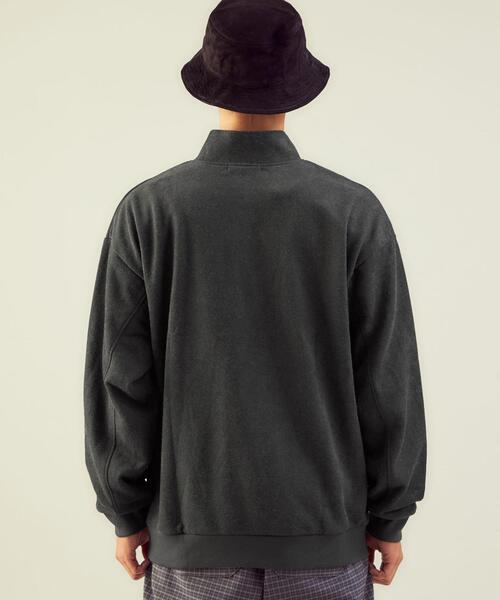 green label relaxing(グリーンレーベルリラクシング)の「<green label relaxing>スエードライク ボタンハイネック 長袖 スウェット(スウェット・メンズ・ダークグレー/ブラウン/ロイヤルブルー・S/M/L)」の10枚目の写真