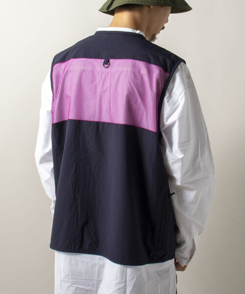 GLOSTER（グロスター）の「【RIP-STOP/リップストップ生地使用】【GLOSTER/グロスター】CAMP VEST キャンプベスト（ベスト・メンズ・ネイビー/ブラック・MEDIUM/LARGE）」の6枚目の写真