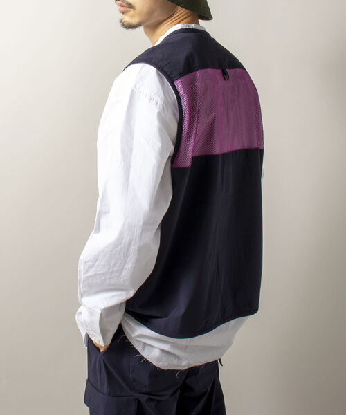 GLOSTER（グロスター）の「【RIP-STOP/リップストップ生地使用】【GLOSTER/グロスター】CAMP VEST キャンプベスト（ベスト・メンズ・ネイビー/ブラック・MEDIUM/LARGE）」の7枚目の写真