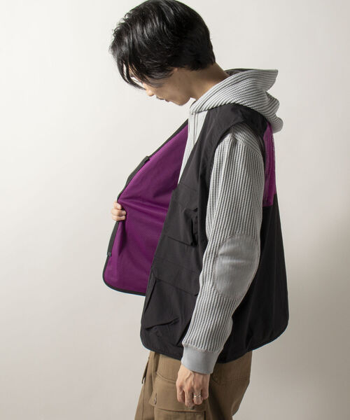 GLOSTER（グロスター）の「【RIP-STOP/リップストップ生地使用】【GLOSTER/グロスター】CAMP VEST キャンプベスト（ベスト・メンズ・ネイビー/ブラック・MEDIUM/LARGE）」の15枚目の写真