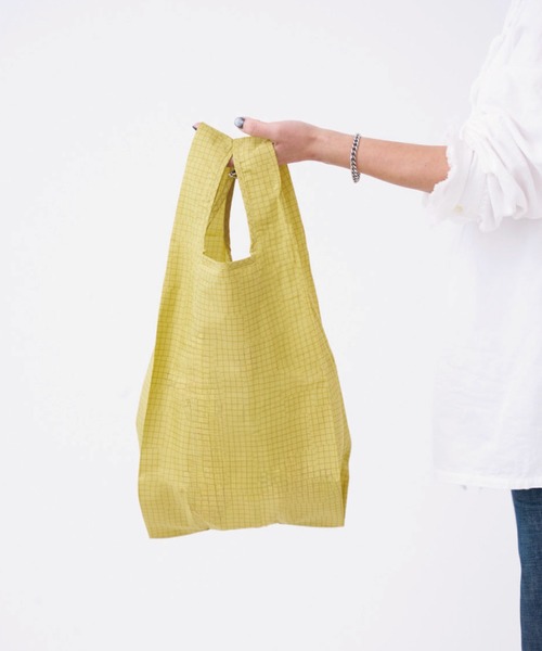 392 plusm(サンキューニプリュスエム)の「Square Bag S - check - 731714(エコバッグ/サブバッグ・レディース・ベージュ/オフホワイト/イエロー/グリーン・ONE SIZE)」の4枚目の写真