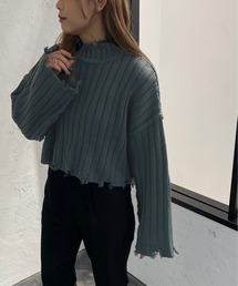 apres jour mignon | モックネックダメージニット【ZOZOTOWN限定アイテム】(ニット/セーター)