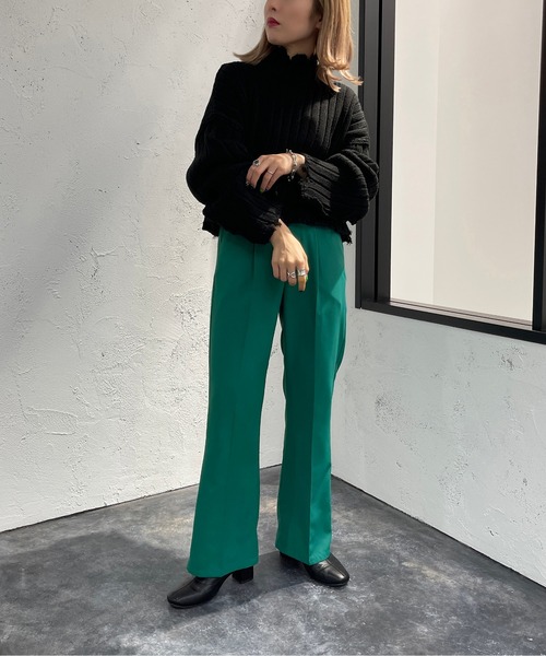 apres jour mignon（アプレジュールミニョン）の「モックネックダメージニット【ZOZOTOWN限定アイテム】（ニット/セーター・レディース・ブラック/ダークグリーン/アイボリー/ダークブルー・X-LARGE/フリー）」の22枚目の写真