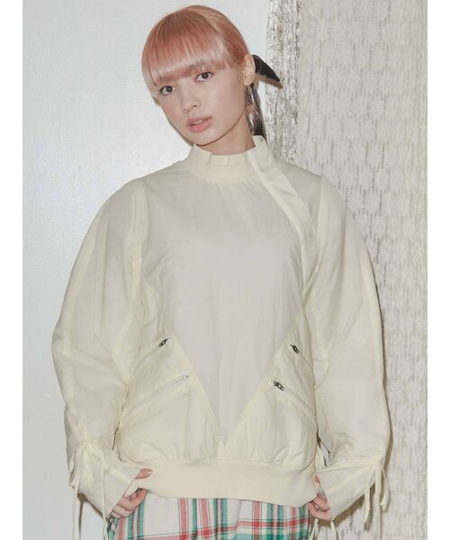 merry jenny（メリージェニー）の「ナイロンキルトプルオーバー（Tシャツ/カットソー・レディース・オフホワイト/ブラック/カーキ・FREE）」の2枚目の写真