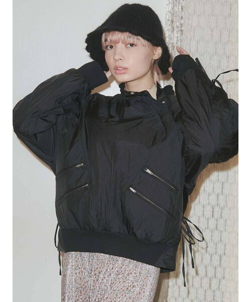 merry jenny（メリージェニー）の「ナイロンキルトプルオーバー（Tシャツ/カットソー・レディース・オフホワイト/ブラック/カーキ・FREE）」の3枚目の写真