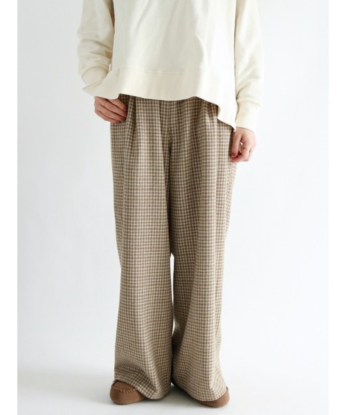 Samansa Mos2（サマンサ モスモス）の「ウール混起毛ストレートパンツ（その他パンツ・レディース・モカ/ネイビー/ベージュ/チャコール・ﾌﾘ-）」の3枚目の写真