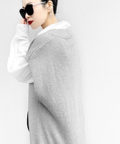 LVEU.(ラブユ.)の「Sleeveless V-neck knit long one-piece / スリーブレスVネックニットロングワンピース(Ai select)(ワンピース・レディース・グレー・FREE)」の8枚目の写真