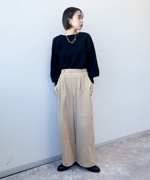 studio CLIP（スタディオクリップ）の「コーデュロイドカンワイドパンツ（その他パンツ・レディース・ベージュ/アイボリー/ボルドー/スモーク・MEDIUM/LARGE）」の7枚目の写真