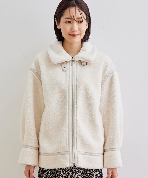 ROPE' PICNIC（ロペピクニック）の「【WEB限定】ムートンフライトボアジャケット（ムートンコート・レディース・キナリ・38）」の2枚目の写真