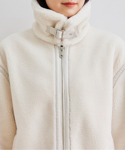 ROPE' PICNIC（ロペピクニック）の「【WEB限定】ムートンフライトボアジャケット（ムートンコート・レディース・キナリ・38）」の6枚目の写真