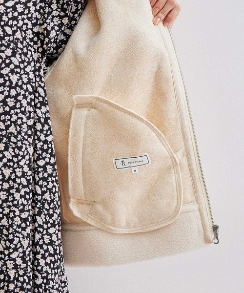 ROPE' PICNIC（ロペピクニック）の「【WEB限定】ムートンフライトボアジャケット（ムートンコート・レディース・キナリ・38）」の10枚目の写真