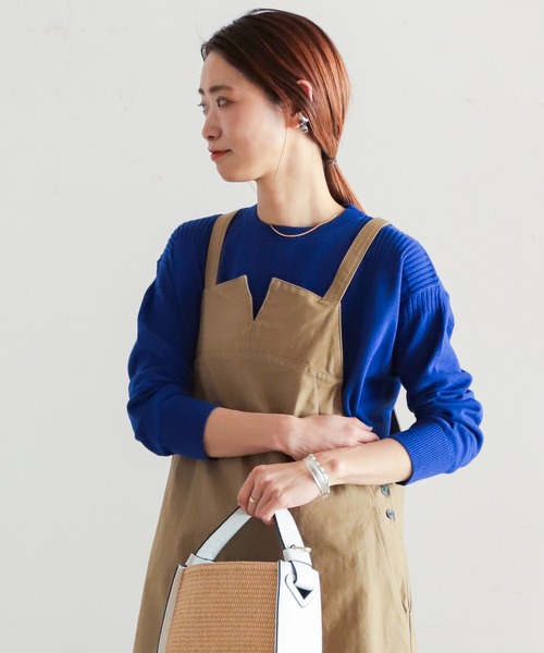 NOMBRE IMPAIR(ノンブルアンペール)の「強撚コットン ワイドニット(ニット/セーター・レディース・サックスブルー/ライトグリーン/グリーン/ブルー/オレンジ・FREE)」の5枚目の写真