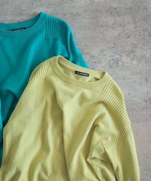 NOMBRE IMPAIR(ノンブルアンペール)の「強撚コットン ワイドニット(ニット/セーター・レディース・サックスブルー/ライトグリーン/グリーン/ブルー/オレンジ・FREE)」の18枚目の写真