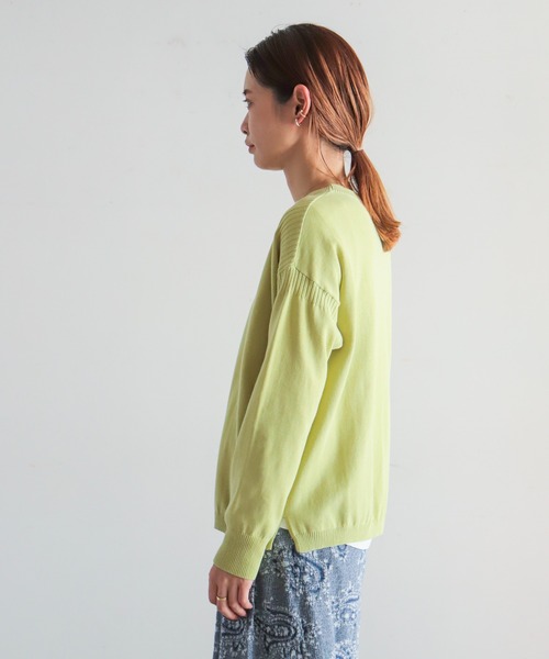 NOMBRE IMPAIR(ノンブルアンペール)の「強撚コットン ワイドニット(ニット/セーター・レディース・サックスブルー/ライトグリーン/グリーン/ブルー/オレンジ・FREE)」の16枚目の写真