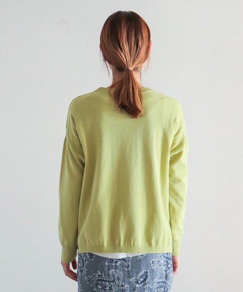 NOMBRE IMPAIR(ノンブルアンペール)の「強撚コットン ワイドニット(ニット/セーター・レディース・サックスブルー/ライトグリーン/グリーン/ブルー/オレンジ・FREE)」の17枚目の写真