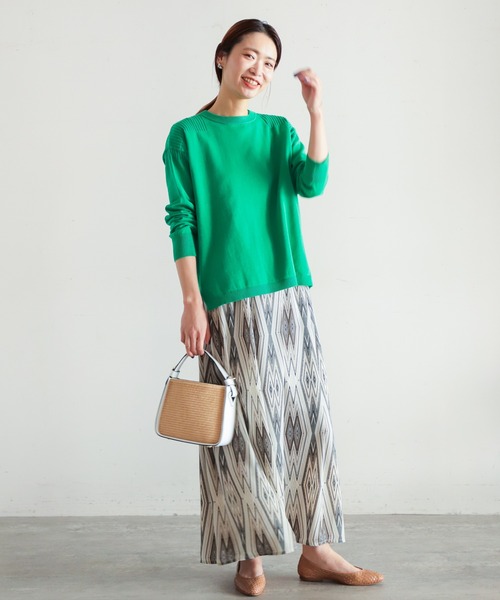 NOMBRE IMPAIR(ノンブルアンペール)の「強撚コットン ワイドニット(ニット/セーター・レディース・サックスブルー/ライトグリーン/グリーン/ブルー/オレンジ・FREE)」の22枚目の写真