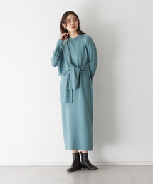 qualite | アシメドレープニットワンピース(ワンピース)