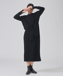 qualite | アシメドレープニットワンピース(ワンピース)