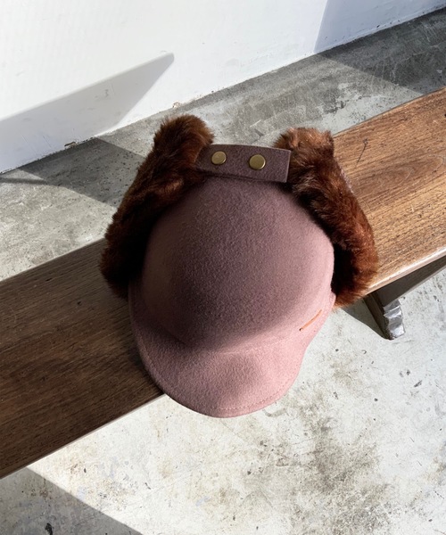 COMMON WARE（コモンウェアー）の「Aurelia　ファー付きフェルトキャスケット（キャスケット・レディース・ブラック/ブラウン/グレー/キャメル・FREE）」の9枚目の写真