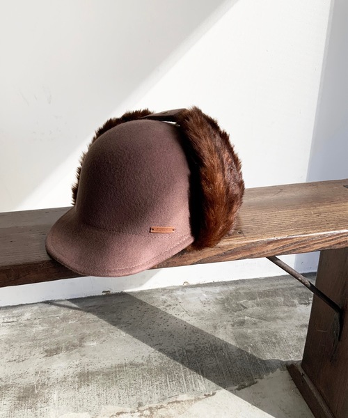 COMMON WARE（コモンウェアー）の「Aurelia　ファー付きフェルトキャスケット（キャスケット・レディース・ブラック/ブラウン/グレー/キャメル・FREE）」の10枚目の写真