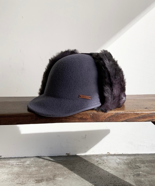 COMMON WARE（コモンウェアー）の「Aurelia　ファー付きフェルトキャスケット（キャスケット・レディース・ブラック/ブラウン/グレー/キャメル・FREE）」の14枚目の写真