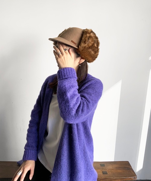 COMMON WARE（コモンウェアー）の「Aurelia　ファー付きフェルトキャスケット（キャスケット・レディース・ブラック/ブラウン/グレー/キャメル・FREE）」の17枚目の写真