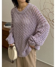 Re:EDIT | カラーミックスレーシーメッシュニットトップス(ニット/セーター)