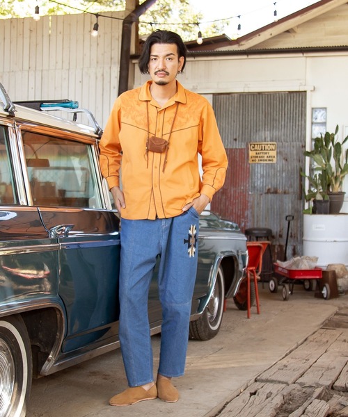 チャイハネ（チャイハネ）の「【チャイハネ】オルカジ刺繍MEN'Sデニムパンツ（デニムパンツ・メンズ・ライトブルー/ダークブルー・FREE）」の6枚目の写真