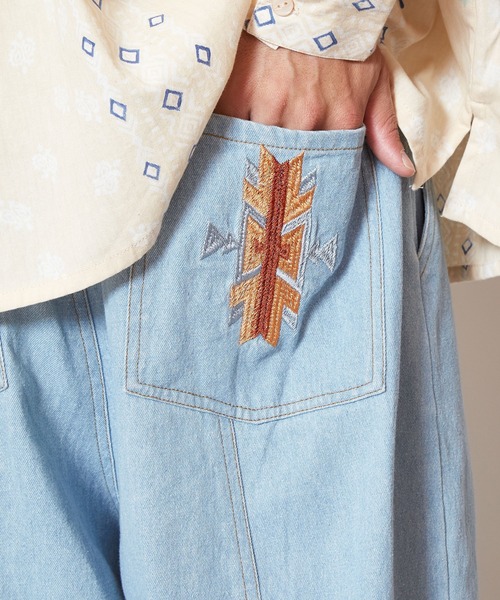 チャイハネ（チャイハネ）の「【チャイハネ】オルカジ刺繍MEN'Sデニムパンツ（デニムパンツ・メンズ・ライトブルー/ダークブルー・FREE）」の13枚目の写真