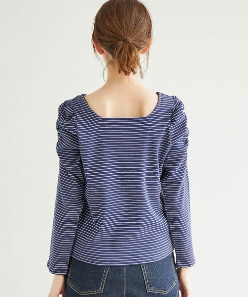 ROPE' PICNIC（ロペピクニック）の「袖ギャザートップス（Tシャツ/カットソー・レディース・ブルー系その他/ホワイト系その他5/オフホワイト/ホワイト・38）」の12枚目の写真