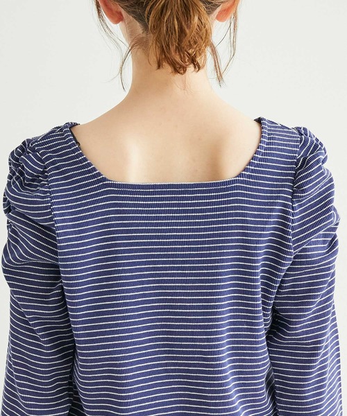 ROPE' PICNIC（ロペピクニック）の「袖ギャザートップス（Tシャツ/カットソー・レディース・ブルー系その他/ホワイト系その他5/オフホワイト/ホワイト・38）」の13枚目の写真