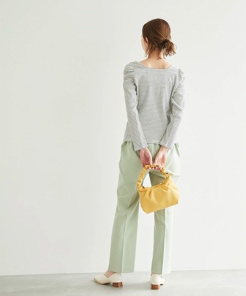 ROPE' PICNIC（ロペピクニック）の「袖ギャザートップス（Tシャツ/カットソー・レディース・ブルー系その他/ホワイト系その他5/オフホワイト/ホワイト・38）」の9枚目の写真