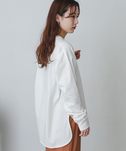 SENSE OF PLACE by URBAN RESEARCH(センスオブプレイスバイアーバンリサーチ)の「オーガニックコットンチュニックトップ(Tシャツ/カットソー・レディース・ブラック/ライトベージュ/オレンジ/オフホワイト・ONE)」の13枚目の写真