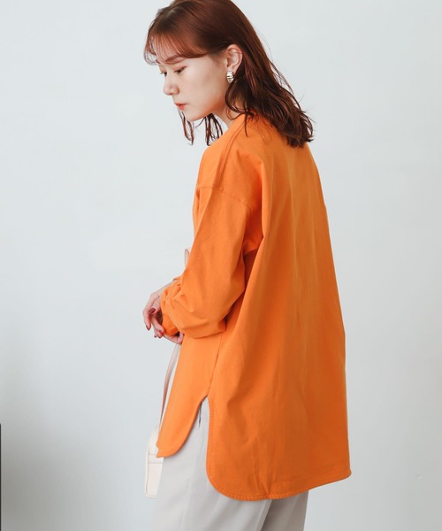 SENSE OF PLACE by URBAN RESEARCH(センスオブプレイスバイアーバンリサーチ)の「オーガニックコットンチュニックトップ(Tシャツ/カットソー・レディース・ブラック/ライトベージュ/オレンジ/オフホワイト・ONE)」の16枚目の写真