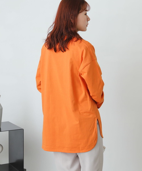 SENSE OF PLACE by URBAN RESEARCH(センスオブプレイスバイアーバンリサーチ)の「オーガニックコットンチュニックトップ(Tシャツ/カットソー・レディース・ブラック/ライトベージュ/オレンジ/オフホワイト・ONE)」の11枚目の写真