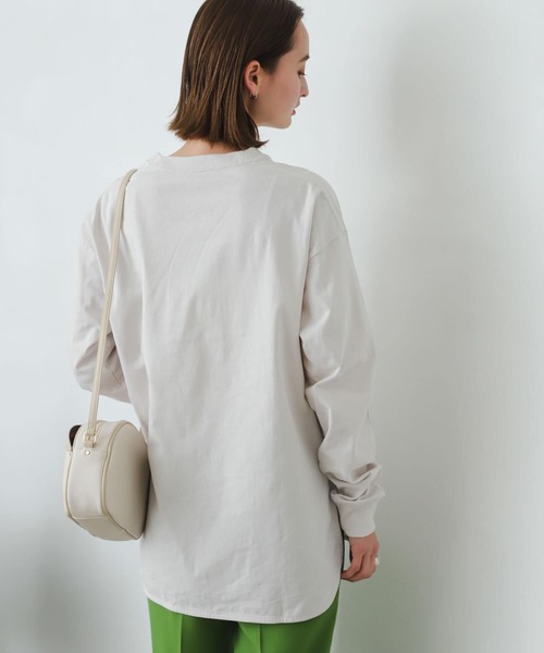 SENSE OF PLACE by URBAN RESEARCH(センスオブプレイスバイアーバンリサーチ)の「オーガニックコットンチュニックトップ(Tシャツ/カットソー・レディース・ブラック/ライトベージュ/オレンジ/オフホワイト・ONE)」の9枚目の写真